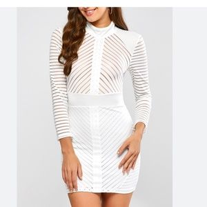 White Mini Mesh Dress. Sexy Dress